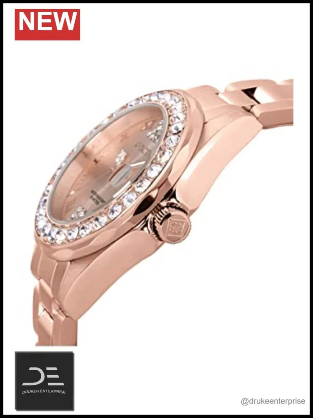 Wrist Watch with Crystal Accents, 38mm Case, Mineral Crystal, 100m Water